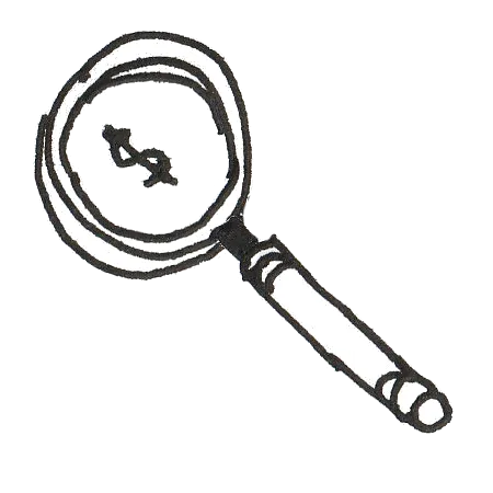 Magnifying Glass Inspecting A Dollar Symbol